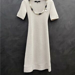 Elegant Cream Knit Dress
